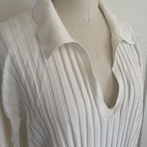 SOLD White ribbed tennis crop top with collar from H&M